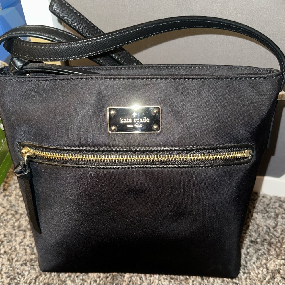 Kate Spade Black Nylon Crossbody Bag with Gold Hardware Brand New w Tags